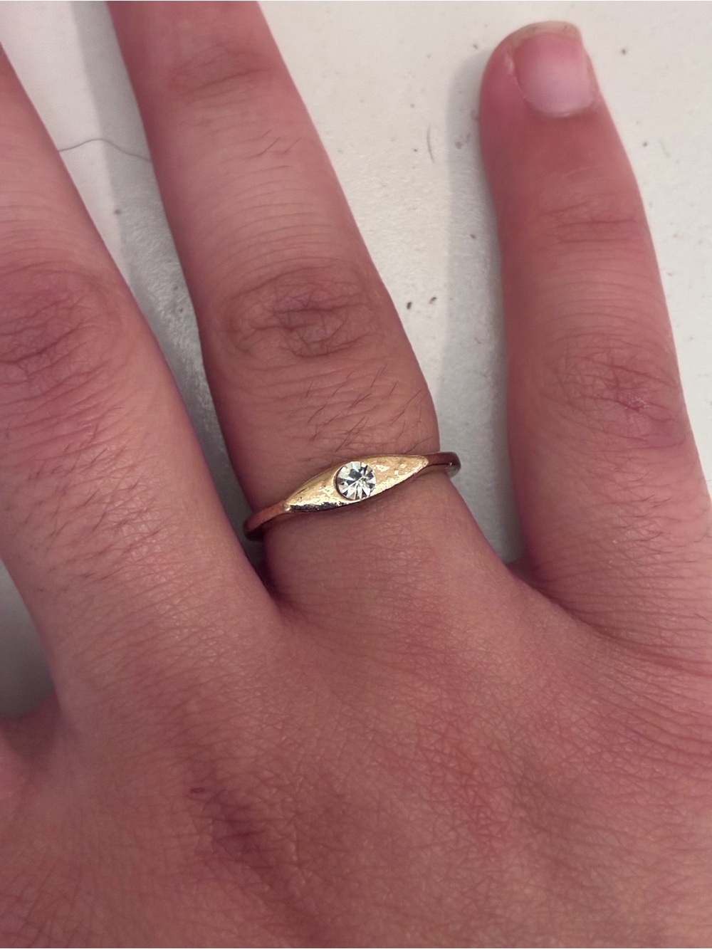 Gold Minimalist Diamond Dome Ring